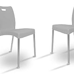 DIYA MAX Plastic Mid Back Chair | Chair for Home, Office, Kitchen & Outdoor | Sturdy & Stackable 100% Polypropylene Chair (Set of 2) (Grey)-image-44