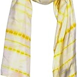 Appealing Muslin Tie-Dye Printed Lemon Yellow Everyday Scarves/Stoles for Women SCARF97-23