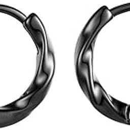 Gift Stainless Steel Hoop Stud Earrings for Men and Boys-2