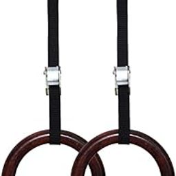 Sins Gymnastic Rings with Adjustable Straps, Steel Buckles, Perfect for Workout, Strength Training, Pull-Ups & Dips (Red)-image-2