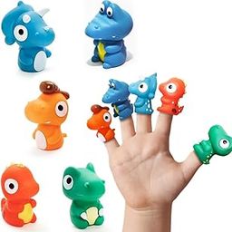 Wembley 5 Pcs Dino Finger Puppet Toy for Kids Mini Rubber Figures Toy Boys Girls Party Favors, Shows Playtime, Schools, Return Gifts, Role Play Toys-24
