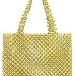 Elegant Pearl Beaded Handbag for Women and Girls | Stylish Clutch Bag for Parties | Compact Mobile Bag in Lime Green-picture-47