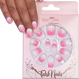 Beromt Press On Nails Set of Full Fake Beautiful Printed Multicolor Kids Acrylic Nails - BFN77KN-image-0