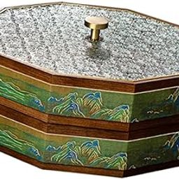Divided Serving Box Versatile Serving Tray for Cookies Desserts Dried Fruits 2 Tiers Green-image-59