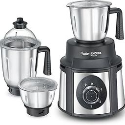 Prestige Endura 1000W Mixer Grinder with Ball Bearing Technology|Stainless Steel 3 Jars with Flow breakers|Overload protection|Black & Silver-image-7