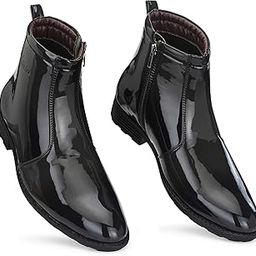 Royal Look Shoes for Men ll Casual Shoes for Men ll Latest Patent Leather Zip/Chain Boots for Men-image-59