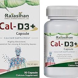 Cal-D3+ Capsules by Rajasthan Aushdhalaya | Calcium Supplement | Essential for Strong & Healthy bones | 30 Capsules-image-36