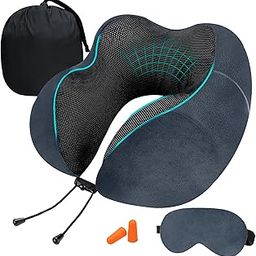 Premium Memory Foam Luxury Travel Neck Rest Pillow with Super Soft Removable Cover, Multipurpose Comfortable Travel Pillow for Men and Women (Grey Combo)-17