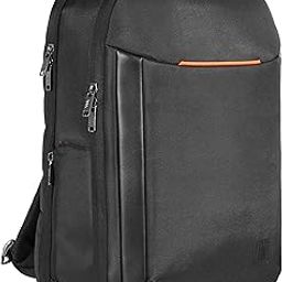 Gilmore Oak Monopack 25L Laptop Backpack - Medium Size, Fits 15.6” Laptop | Lightweight, Durable Nylon & Faux Leather | Everyday Office, College & Travel Bag (Unisex, Black)-image-57