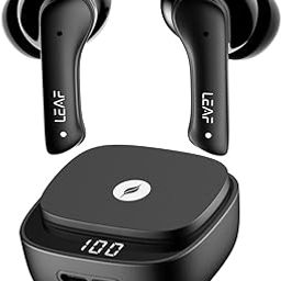 Leaf Buds X614 True Wireless ANC in Ear Earbuds with Ai Sound App,Active Noise Cancellation,Transparency Mode,30H Playtime,Quad Mic Enc,40Ms Low Latency,13Mm Driver,Ipx5,Bluetooth V5.3(Carbon Black)-64