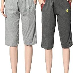 Women's Cotton Blend Casual Style Capri for Sleep, Gym, Yoga and Sports Wear Pack of 2-image-47