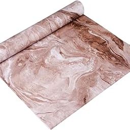 Kuber Industries Shelf Liner | PVC Cabinet Protector | Kitchen Liners for Drawers Mat | Marble Shelf Mat | 3 MTR | Brown-27