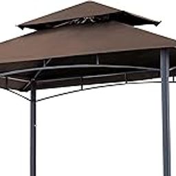 SCOCANOPY 8x5FT Replacement Canopy Grill BBQ Gazebo Roof Top, for Gazebo Model L-GG001PST-F,(Brown)-picture-13