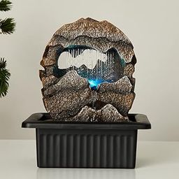 Home Centre Corsica Brown Textured Polyresin Electrical Cave Water Fountain-image-13
