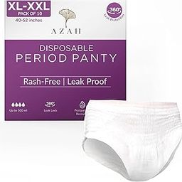 AZAH Disposable Period Panties For Women (XL-XXL Pack of 10) | Leak Proof Disposable Panties After Delivery | 360° Coverage | Heavy Flow | Overnight Protection | Rash Free Period Panty-image-22