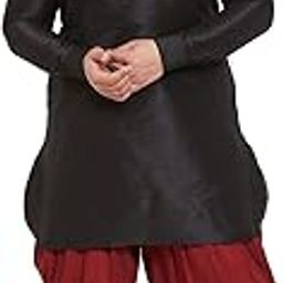 Men's Silk Blend Solid Kurta and Dhoti Pant Set-image-95