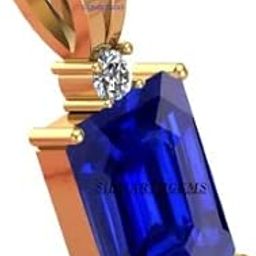 10.25 Ratti Blue Sapphire Locket (Nilam/Neelam Stone) Rashi Ratan Panchdhatu Gold Plated Pendant Certified Gemstone for Men & Women-image-90