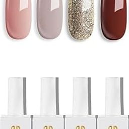 Bolt Bee Gel Nail Polish with Glossy Finish | Quick Drying,Non-Smudging,Chip-Resistant, Long-Lasting Nail paint | Highly Pigmented Gloss Touch Polish | Gift Set for Women-Pack of 4-7