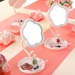 Vaisag house Cute Flower Makeup Mirror with Storage Dish,Multifunctional Design for Form and Function,Decorates and organizes at The Same time-image-85