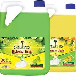 Shatras Lime Liquid Dishwash Gel - 5L | Tough Grease Removal & Natural Fragrance| Removes Odour| Easy Lather & Rinse Off| Leaves No White Residues| Hand-Safe (Pack Of 2)-15