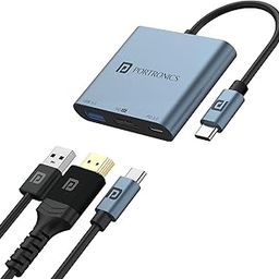 Portronics C-Konnect Plus Type-C to HDMI Adapter (3-in-1), Multiport USB-C Hub with 4K / 30Hz HDMI, USB 3.0 @ 5Gbps, 100 W PD Charging for Laptop, MacBook, PC (Grey)-2