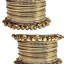 Jewellery Combo of 40 Gold Ghungroo Bangle Set for Women & Girls - Size 2.6 (BBA69+BBA2_Z1)- For Women & Girls Stylish Latest-image-13