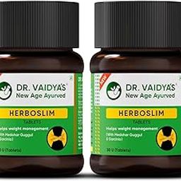 Dr. Vaidya's Herboslim Tablets | Ayurvedic | For Weight Management | Improves Metabolism | Supports Natural Detoxification | (30 Tablets Each) (Pack of 2)-10