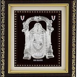 BHAGWATIJEWELS 999 Pure Silver Balaji Frame | Divine Home Decor | Tabletop (5.5" x 5") |-image-16