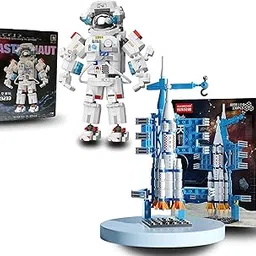 RAZUS Space Theme Astronaut with Spaceship Rocket Building Block Toy for Boys 7-4 Years Old, 750 PCS Premium Educational Space Shuttle Lauch Centre with Spacman Brick Toy Set-image-75