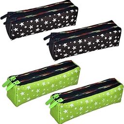 Pencil Pouch | Rexine Stationary Pouch | Pencil Utility Pouch | School Pencil Case for Kids | Pen-Pencil Box for Kids | 2 Zipper Pencil Organizer | Star Pencil Pouch | Pack of 4 | Multi-image-99