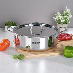 Sumeet Cook Smart TriPly Steel-Aluminium-Steel - 3 Layers Casserole/Biryani Pot/Stock Pot with S.S. Lid- 5.2Ltr - 26Cm, Silver-image-20
