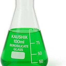 KAUSHIK INDIA Borosilicate Glass 3.3 Measuring Conical Flask 100ml Pack of 1 For Lab Laboratory, School, College And Professional use-picture-23