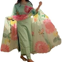Women's Art Silk Kurta Set with Bottom & Dupatta Ethnic Indian Design No Kurta 2019-picture-31