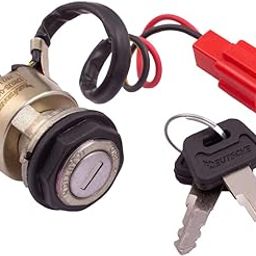 Deutsche Black Cylindrical Finish New Ignition Starter Lock Compatible with TVS King (2 Wires), Switch Lock with 2 Keys | 4 POLE 2 PIN-15