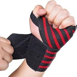Wrist Band for Men & Women with Thumb Loop Straps, Polyester Wrist Supporter for Gym, Accessories for Men Hand Grip & Wrist Support Sports Straps for Gym, Weightlifting -(Red)-6