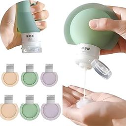 HELIMIX® Refiilable Travel Essentials (60 ML 6 pack) Bottel, Silicon Squeeze Bottles, Travelling Container For Shampoo, Cream And Body Lotion, bathing gel,Travel Accessories Total Jars for Cream-21