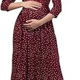zuvino Maternity Dresses for Women || Baby Feeding Dresses with Zippers || Premium Pregnancy Dresses for Women || Maternity Shoot Gowns for Pregnant Women.-picture-8