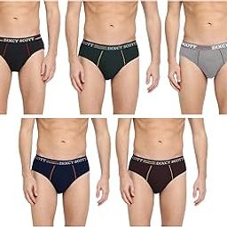 Originals Men's Solid Outer Elastic Waistband Attractive Contrast Piping | Body Hugging Fabric Waistband | 100% Combed Cotton Brief Underwear - Replay Brief (Pack of 5)-3