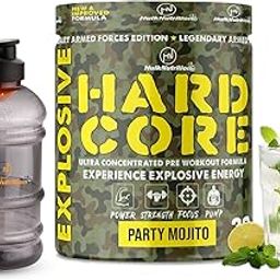 Hulk Nutrition Hardcore Pre-Workout Supplement, Energy Drink with Creatine Monohydrate, Arginine AAKG, Beta-Alanine, Explosive Muscle Pump, Caffeinated Punch - For Men & Women [30 Servings, Party Mojito] Free Gallon Shaker Bottle-image-57