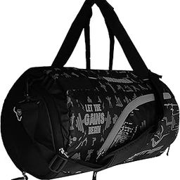 WILD MODA 40L Fitfusion: Polyester Gym Bag (Black & Grey)-image-8