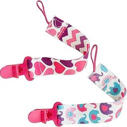 FunBlast Baby Pacifier Clips - Pack of 2 Universal Holder Leash for Teether Toy Teething Ring Soothie, Paci Holder with Clip for 0+ Months Babies, Newborn, Toddlers (PinkRandom Color and Design)-image-8
