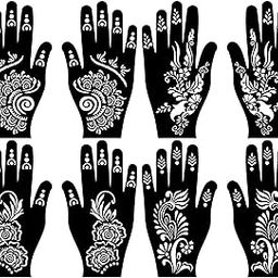 KICKWIX Henna Tattoo Easy Mehndi Creation Artist Stencils Temparory Sticker for Women, Girls and Kids 08 stickers::one instruction-image-56
