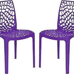 OAKNEST Supreme Web Plastic Chair | Armless Chair for Dining Room Set, Cafe and Restaurents | Weight Bearing Upto 220kg | 6 Months Warranty| (Color: Violet | Set of 2 Piece)-image-41
