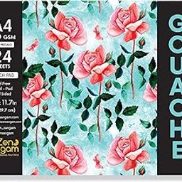 Zen Sangam Express your Mind A4 Gouache Glued Sketch Paper Pad 300 GSM Cold Pressed Rough Grain Surface Gouache Book (21x29.7cm) - 24 Sheets-20