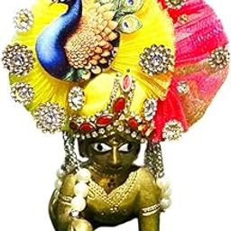 Basuri Creation® /Laddu Gopal Designer Pagdi/Heavy Jarkan Designer Mukut/Multicolours/No Colour Choice (Set of 2) (Size6no) RK_2133-image-47
