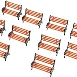 MERISHOPP®Train Railroad Diorama Park Bench for DIY Sand Table Model 1:50 Brown|Toys & Hobbies | Model Railroads & Trains | O Scale |10 Pieces Park Bench.-picture-28