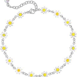 FASHIONS Silver Adjustable Multicolor Daisy Flower Ankle Bracelets Toes Foot Jewelry Leg Payal Anklets Charm Chains for Girls Women-image-53