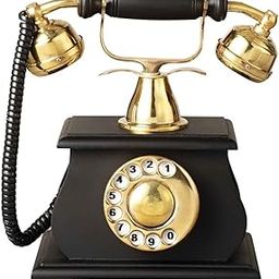 Decor Antique Victorian Old Classic Decorative Telephone Vintage Look Brass and Wooden Base (Non Working) Telephone Decor Gift Item 001-image-55