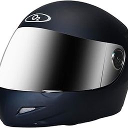 O2 PRO Full Face Helmet with Scratch Resistant Mercury Visor, Cross Ventilation & Matte Finish Plain for Men’s Bike Motorcycle Scooty Riding (Matt Black, M)-20