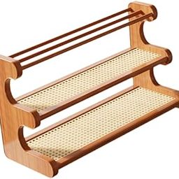 MERISHOPP Chinese Teapot Shelf Portable Desktop Organizer for Apartment Tea Room Party 50x20x36cm-image-52